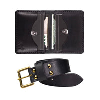 Kit Essencial • Carteira No.22 + Cinto Preto