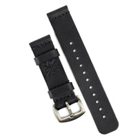 Pulseira de Couro Relógio Preta