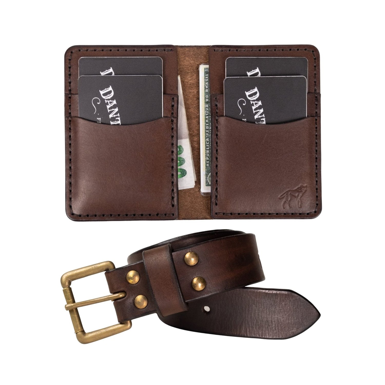 Kit Moderno • Carteira No.6 + Cinto Marrom