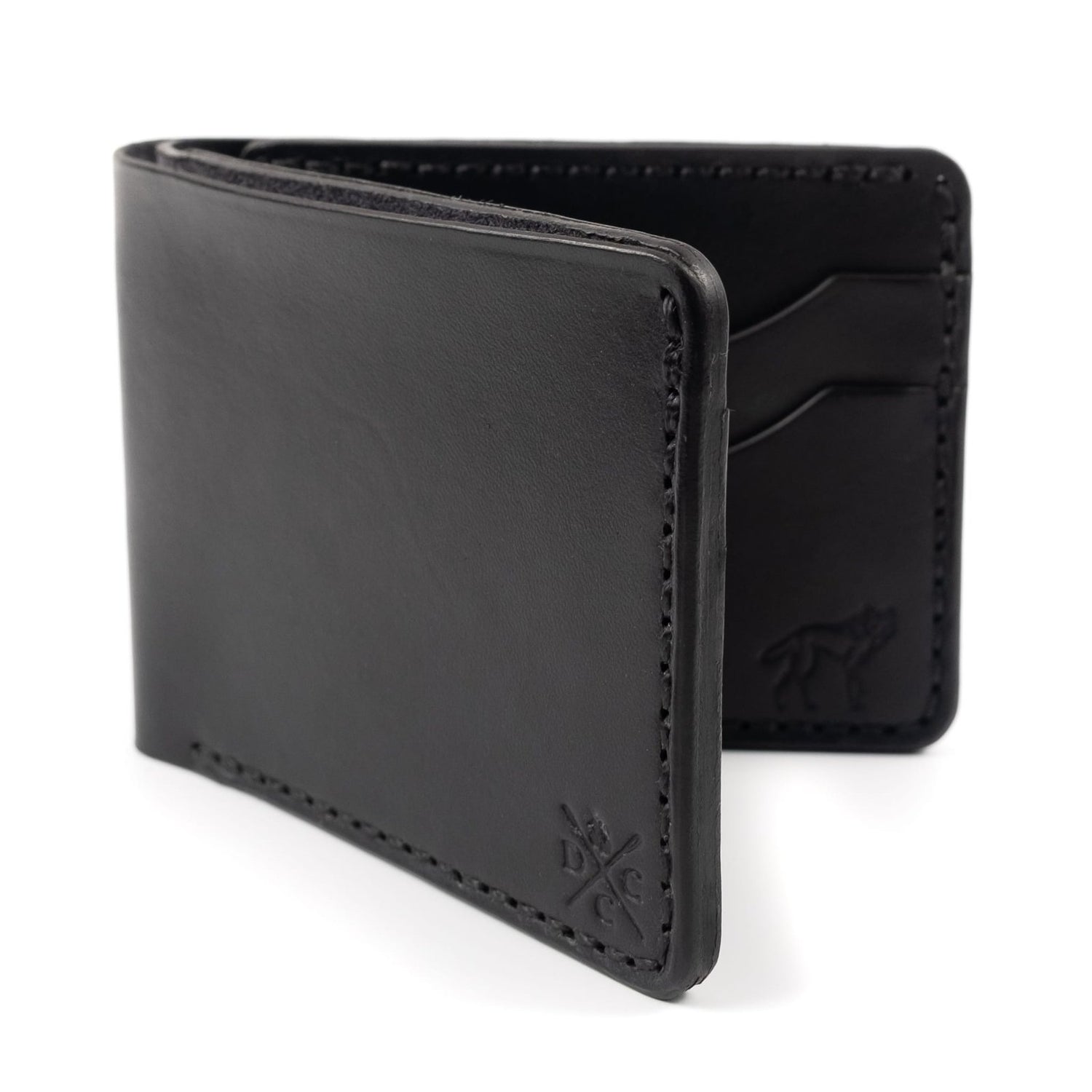 Carteira de Couro Bifold No.7 Preta