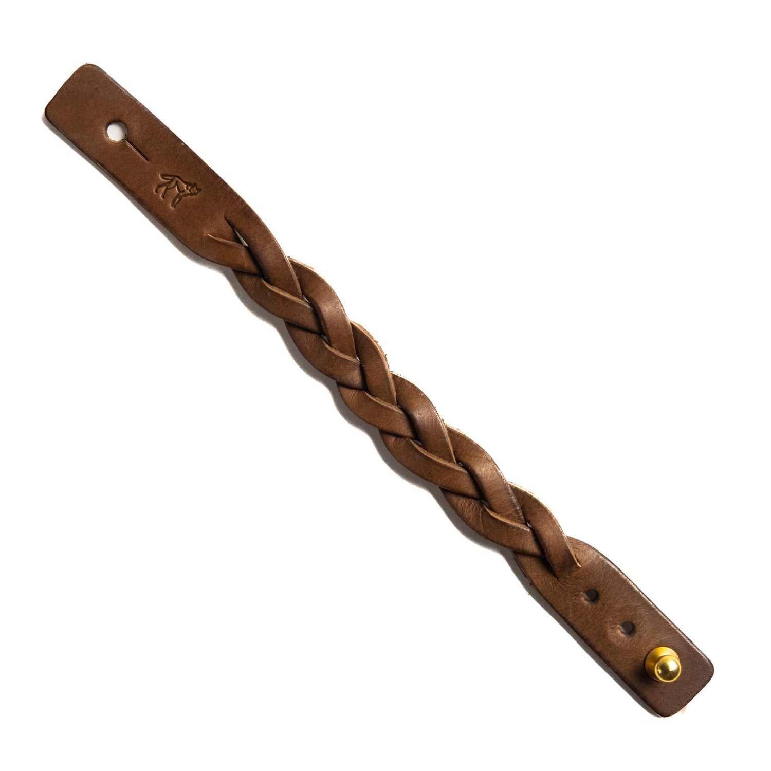Pulseira de Couro Trançada Marrom