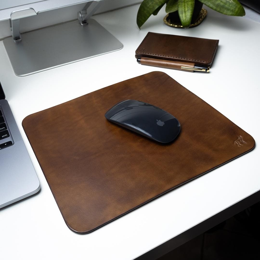 Mouse Pad de Couro Marrom